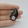 Cabochon Agat Negru Dantelat 37x25x6mm C65, imagine 2