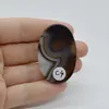 Cabochon Agat Negru Dantelat 45x30x6mm C4, imagine 2