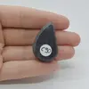 Cabochon Agat Negru Druzy 35x22x12mm C90, imagine 2