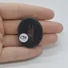 Cabochon Agat Negru Druzy 35x29x6mm C94, imagine 2