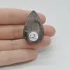 Cabochon Agat Negru Druzy 36x23x13mm C2, imagine 2
