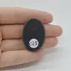 Cabochon Agat Negru Druzy 36x26x8mm C25, imagine 2