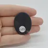 Cabochon Agat Negru Druzy 36x28x6mm C24, imagine 2
