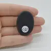 Cabochon Agat Negru Druzy 37x26x8mm C32, imagine 2
