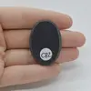 Cabochon Agat Negru Druzy 38x27x7mm C82, imagine 2