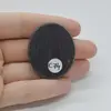 Cabochon Agat Negru Druzy 39x33x5mm C74, imagine 2