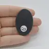Cabochon Agat Negru Druzy 43x29x7mm C63, imagine 2