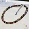 Bratara turmalina multicolor discuri 4mm cu argint 925