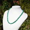 Colier agat verde crabfire sfere fatetate 6mm si argint 925