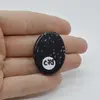 Cabochon Obsidian Fulg de nea 34x25x6mm C75, imagine 2