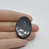 Cabochon Obsidian Fulg de nea 38x25x5mm C45, imagine 2