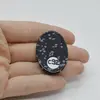 Cabochon Obsidian Fulg de nea 38x26x6mm C92, imagine 2