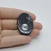 Cabochon Obsidian Fulg de nea 38x26x7mm C65, imagine 2