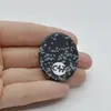 Cabochon Obsidian Fulg de nea 38x29x7mm C47, imagine 2