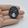 Cabochon Obsidian Fulg de nea 39x29x7mm C68, imagine 2