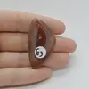 Cabochon Agat Botswana Portocaliu 44x24x6mm C63, imagine 2