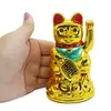 Pisica norocoasa Maneki Neko aurie 11cm, imagine 3