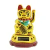 Pisica norocoasa Maneki Neko solara aurie, cu pepite - 9cm