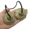 Talgere Feng Shui din bronz cu Dragon si dubla dorje, Tingsha - 6cm, imagine 4