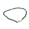 Bratara cu perla de cultura si cristale fatetate din sticla - verde, 19cm