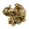 Statueta Feng Shui Elefant cu Broasca raioasa, monede si pepite, 13cm, imagine 3