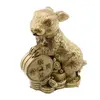 Statueta Feng Shui Iepure cu moneda si pepite, 9cm, imagine 2