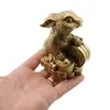 Statueta Feng Shui Iepure cu moneda si pepite, 9cm, imagine 4