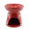 Vas aromaterapie din ceramica, model floral, rosu - 8,5cm, imagine 2