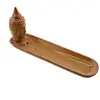 Vas din ceramica pentru ardere betisoare parfumate, Buddha maro, 20cm