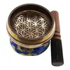 Bol tibetan cantator India model floarea vietii, cu perna colorata, 9cm