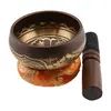 Bol tibetan cantator India Om Mani Padme Hum si nodul mistic, cu perna colorata, 8cm, imagine 2