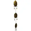 Decoratiune clopotei de vant din metal cu trei capete de Buddha, 95cm, imagine 2