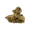 Set 8 statuete Feng Shui Iepuras din rasina aurie, 4-5cm, imagine 5