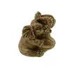 Statueta Feng Shui Elefant din rasina aurie, model 1 - 6cm, imagine 4