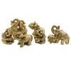 Statueta Feng Shui Elefant din rasina aurie, model 2 - 7cm, imagine 6