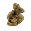 Statueta Feng Shui Iepuras din rasina aurie, 4-5cm, model 1, imagine 2