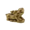 Statueta Feng Shui Iepuras din rasina aurie, 4-5cm, model 8, imagine 2