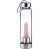 Sticla pentru apa cu cristal natural Cuart roz, 24cm, Alege cristalul: Cuart roz