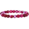 Bratara din Agat Roz Dantelat 10mm, pe elastic, 19cm, sfere