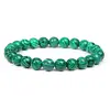 Bratara din Malachit 8mm, pe elastic, 19cm, sfere