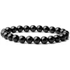 Bratara din Onix negru 10mm, pe elastic, 19cm, sfere