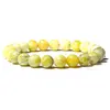 Bratara din Serpentin Galben - piatra infinitului 8mm, pe elastic, 19cm, sfere
