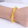 Bratara Feng Shui cu Pi Yao si mantre tibetane, sfere 10mm, aurie, imagine 4