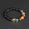 Bratara Feng Shui pe elastic cu Pi Yao, mantre tibetane si cristale, 19cm, imagine 2