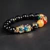 Bratara Feng Shui pe elastic cu Pi Yao, mantre tibetane si cristale, 19cm, imagine 3