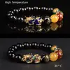 Bratara Feng Shui pe elastic cu Pi Yao, mantre tibetane si cristale, 19cm, imagine 4