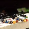Bratara Feng Shui pe elastic cu Pi Yao, mantre tibetane si cristale, 19cm, imagine 6