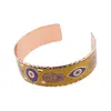 Bratara din cupru emailat, Hamsa si ochi protectori, imagine 2