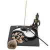Decoratiune Gradina Zen in miniatura, Suport Yin Yang, Buddha si accesorii, model 2