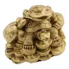 Statueta Feng Shui din rasina cu Broasca Testoasa si Broasca Raioasa pe monede si pepite, 8,7cm